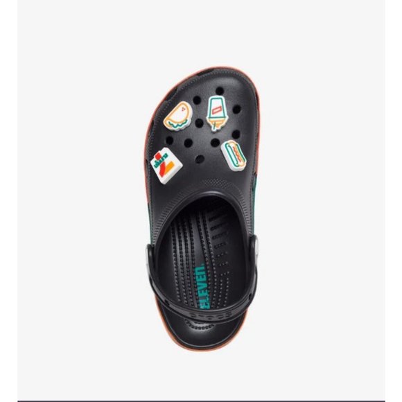 7-Eleven X Crocs Classic Clog 7-11 Exclusive Black Size Men 10 Women 12‎ New - Picture 1 of 4